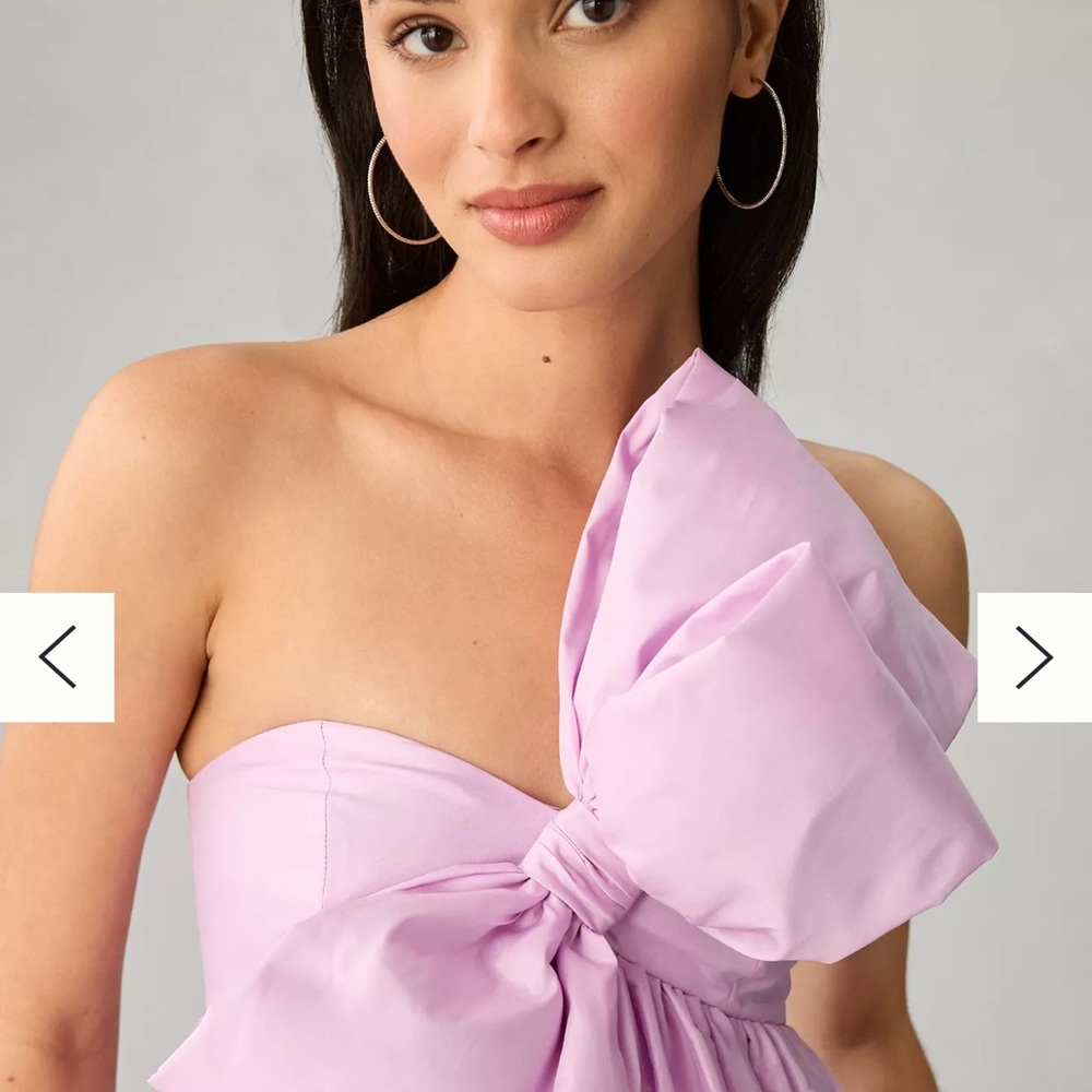 Anthropologie One-Shoulder Bow Maxi Dress in Lilac - Picture 3 of 5
